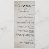 Elegantes Minimal Typografy Wedding Menu Menükarte (Vorderseite)
