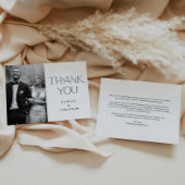 Elegantes Minimal Wedding Foto Danke Karte