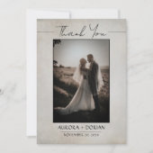 Elegantes Minimal Wedding Foto Dankeschön Card Dankeskarte (Vorderseite)