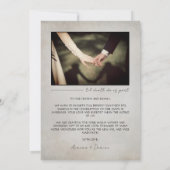 Elegantes Minimal Wedding Foto Dankeschön Card Dankeskarte (Rückseite)