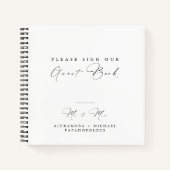Elegantes Minimal Wedding Guest Book Notizblock (Vorderseite)