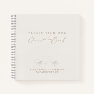 Elegantes Minimal Wedding Guest Book Notizblock