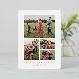 Elegantes Minimal White Frame 4 Foto Folien Feiertagskarte