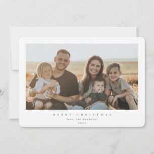 Elegantes Minimal White Frame Single Foto Feiertagskarte