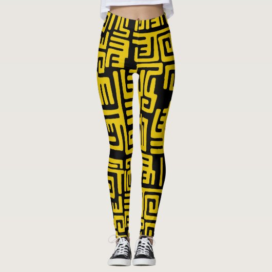 Elegantes minimales afrikanisches Stammes- Leggings (Vorderseite)