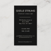 Elegantes minimales Berufliches Foto Modernes Schw Visitenkarte (Rückseite)