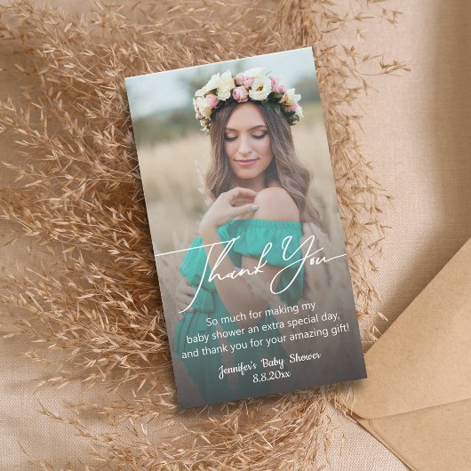 Elegantes minimales Dankeschön an die Babydusche v Mitteilungskarte