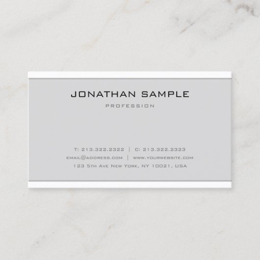 Elegantes Minimales Design Modernes Schwarzes Weiß Visitenkarte (Vorderseite)