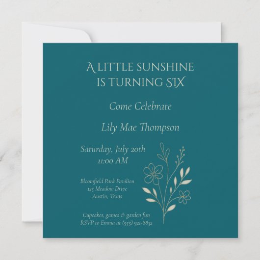 Elegantes minimales Floraldesign Save The Date (Vorderseite)