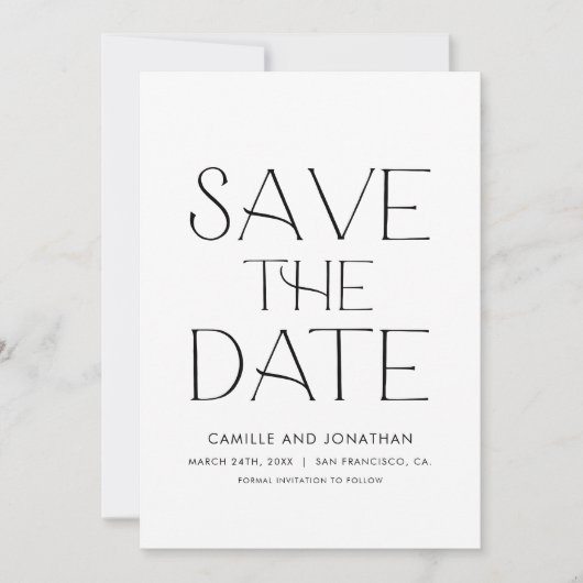 Elegantes Minimales Foto Save the Date (Vorderseite)
