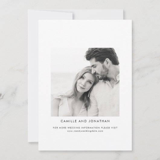 Elegantes Minimales Foto Save the Date (Rückseite)