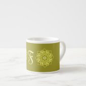 Elegantes minimales geometrisches Gradient Gold Espressotasse (Vorderseite Rechts)