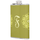 Elegantes minimales geometrisches Gradient Gold Flachmann (Links)