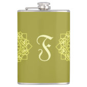 Elegantes minimales geometrisches Gradient Gold Flachmann (Vorderseite)