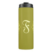 Elegantes minimales geometrisches Gradient Gold Thermosbecher (Vorderseite)