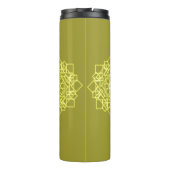 Elegantes minimales geometrisches Gradient Gold Thermosbecher (Rückseite)