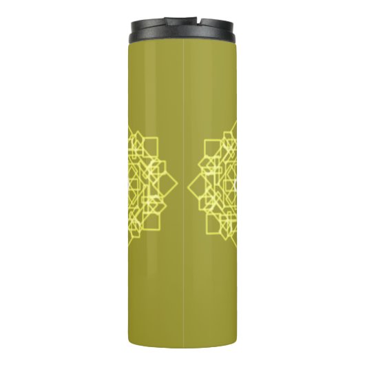 Elegantes minimales geometrisches Gradient Gold Thermosbecher (Rückseite)