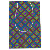 Elegantes minimales geometrisches Quadrat Vintag Mittlere Geschenktüte (Vorderseite)