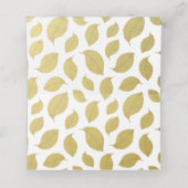 Elegantes, minimales Goldenes Herbstblatt - Ernted Platzkarte (Innenseite Aufgefaltet)