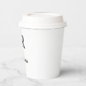 Elegantes minimales Hochzeitsmonogramm-Design Pappbecher (Links)