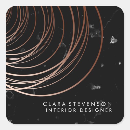 Elegantes minimales Imitat Rose goldener geometris Quadratischer Aufkleber (Vorderseite)