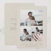 Elegantes minimales Multi-Foto Save The Date (Vorne/Hinten)