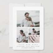 Elegantes minimales Multi-Foto Save The Date (Vorderseite)