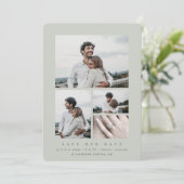 Elegantes minimales Multi-Foto Save The Date (Stehend Vorderseite)