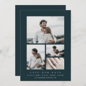 Elegantes minimales Multi-Foto Save The Date (Vorne/Hinten)