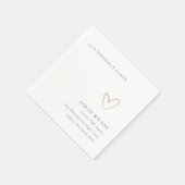 Elegantes minimales Rosa Rosa Herz jedes Alters Ge Serviette (Ecke)