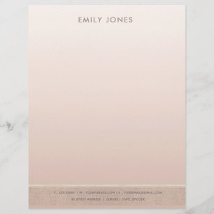 ELEGANTES MINIMALES ROSÉGOLD-SCHIMMER PERSONALISIE BRIEFKOPF