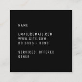 Elegantes minimales schlichtes berufliches quadratische visitenkarte (Rückseite)