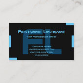 Elegantes minimales Schwarz-Indigoblau-Monogramm Visitenkarte (Rückseite)