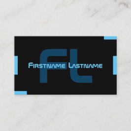 Elegantes minimales Schwarz-Indigoblau-Monogramm Visitenkarte