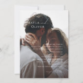 Elegantes minimales Script-Foto Traditionelle Hoch Einladung (Vorderseite)