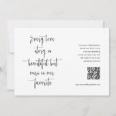 Elegantes minimales Script QR Code Foto Save the D Einladung (Rückseite)