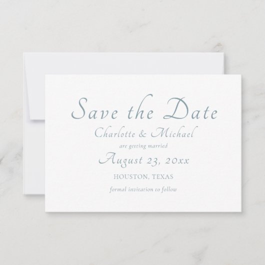 Elegantes minimales Skript-Foto Hochzeit speichern Save The Date (Vorderseite)
