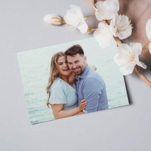 Elegantes minimales Skript-Foto Hochzeit speichern Save The Date