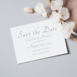 Elegantes minimales Skript-Foto Hochzeit speichern Save The Date