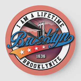 Elegantes minimalist einfaches Brooklyn-Logo-Desig Große Wanduhr