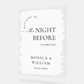 Elegantes Minimalist WELCOME Rehearsal Dinner Acrylschild (Winkel)