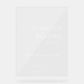 Elegantes Minimalist WELCOME Rehearsal Dinner Acrylschild (Vorderseite)