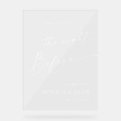 Elegantes Minimalist WELCOME Rehearsal Dinner Acrylschild (Vorderseite)