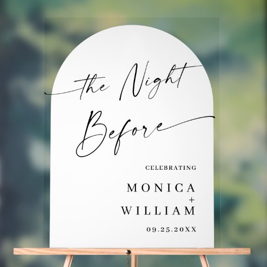 Elegantes Minimalist WELCOME Rehearsal Dinner Acrylschild (Neutral)