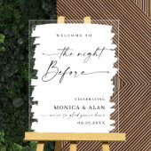 Elegantes Minimalist WELCOME Rehearsal Dinner Acrylschild
