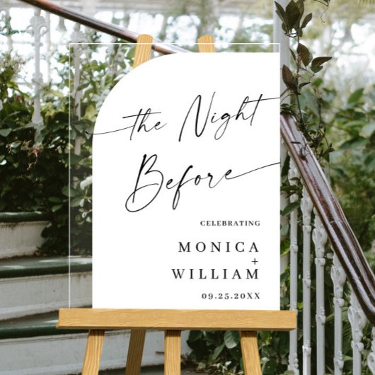 Elegantes Minimalist WELCOME Rehearsal Dinner Acrylschild