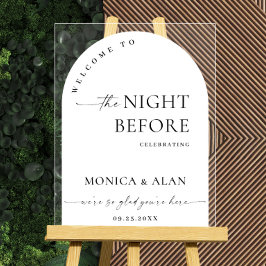 Elegantes Minimalist WELCOME Rehearsal Dinner Acrylschild