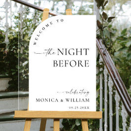 Elegantes Minimalist WELCOME Rehearsal Dinner Acrylschild