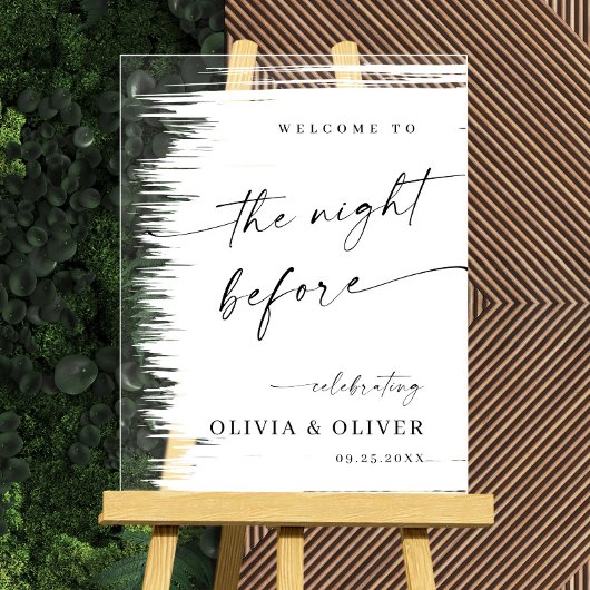 Elegantes Minimalist WELCOME Rehearsal Dinner Acrylschild