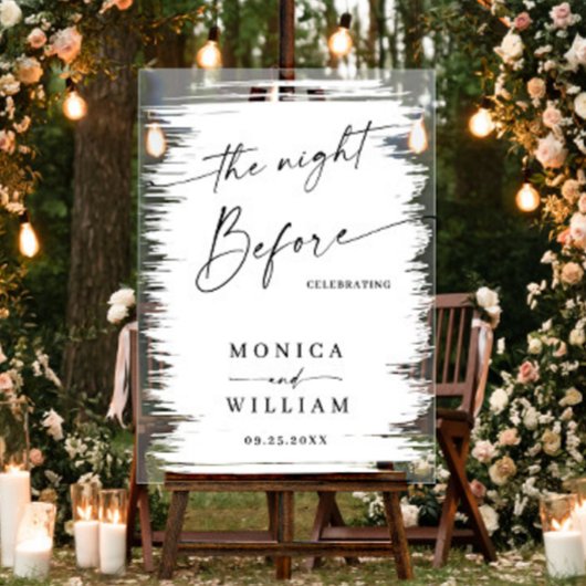 Elegantes Minimalist WELCOME Rehearsal Dinner Acrylschild
